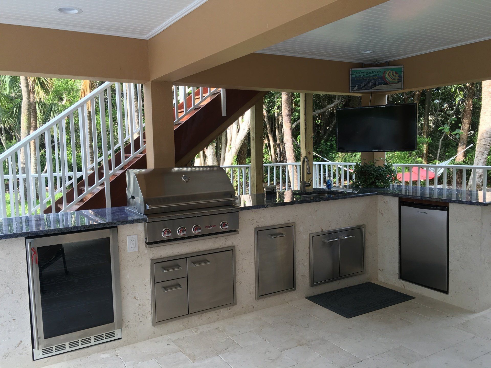 L Shaped Outdoor Kitchens Ideas HL Posey Builders